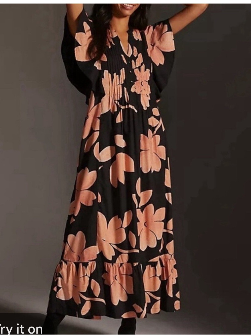 🛍️SALE Anthropologie Maeve Cassandra floral flounce maxi summer dress sz s - Picture 1 of 12